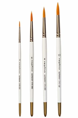 Hochwertiges Aquarellpinsel 4er Set Synthetik Grösse 2, 6, 8, 10 - 1