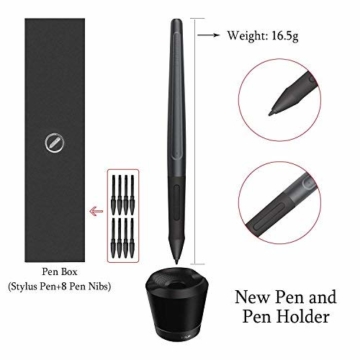 Huion INSPIROY Q11K Wireless Digitales Grafik Zeichnen Stift Tablet mit 8192 Druckstufen und 8 Shortcut Keys Tasten drahtlos ein Freier Handschuh - 7
