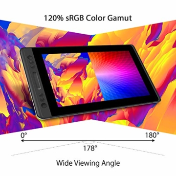 HUION KAMVAS PRO 13 13,3-Zoll BATTERIELOSES Grafiktablett mit Display 8192 Stift-Druckstufen mit TILT-Funktion und 4 Schnelltasten und Touch Bar - 7