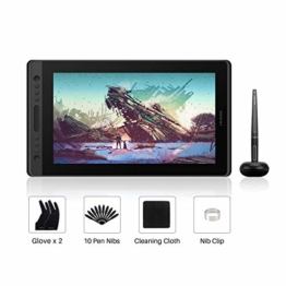 HUION Kamvas Pro 16 15,6-Zoll-IPS-Display Grafiktabletts mit voll laminiertem, blendfreiem Glasbildschirm, 6 anpassbaren Direktaufruftasten, 1 Touch-Leiste und batterielosem Stift - 1