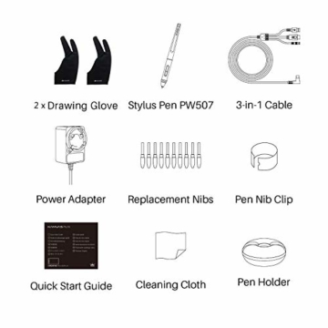 HUION Kamvas Pro 16 15,6-Zoll-IPS-Display Grafiktabletts mit voll laminiertem, blendfreiem Glasbildschirm, 6 anpassbaren Direktaufruftasten, 1 Touch-Leiste und batterielosem Stift - 7