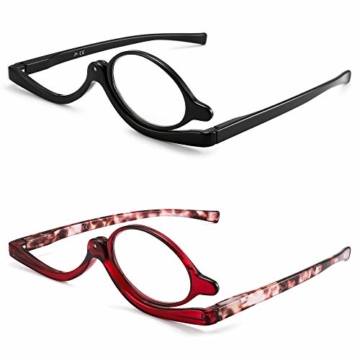 JM 2 Paar Makeup Lesebrille Vergrößern Flip nach unten Kosmetik Leser Für Damen +3.0 - 2