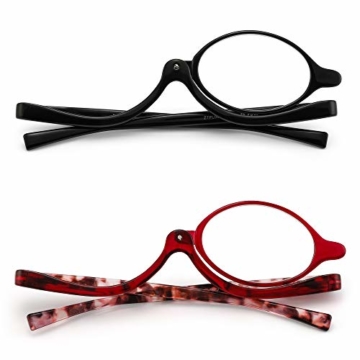 JM 2 Paar Makeup Lesebrille Vergrößern Flip nach unten Kosmetik Leser Für Damen +3.0 - 3