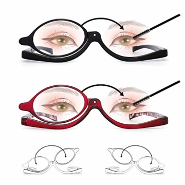 JM 2 Paar Makeup Lesebrille Vergrößern Flip nach unten Kosmetik Leser Für Damen +3.0 - 4