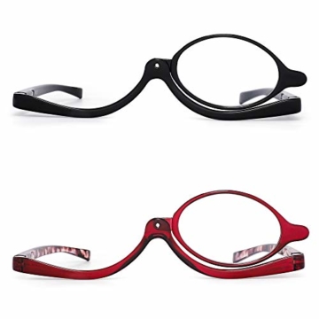 JM 2 Paar Makeup Lesebrille Vergrößern Flip nach unten Kosmetik Leser Für Damen +3.0 - 1