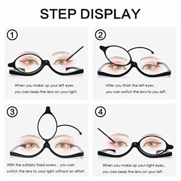 JM 2 Paar Makeup Lesebrille Vergrößern Flip nach unten Kosmetik Leser Für Damen +3.0 - 5