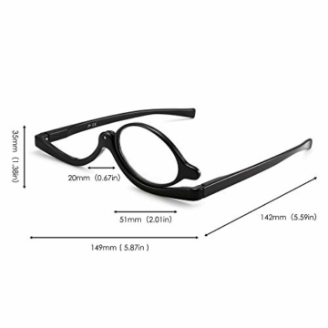 JM 2 Paar Makeup Lesebrille Vergrößern Flip nach unten Kosmetik Leser Für Damen +3.0 - 7