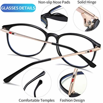 Joopin Blaulichtfilter Brille Damen und Blaufilter Brille Herren Computerbrille Gaming Brille Bluelight Filter PC Brille Schwarz - 5