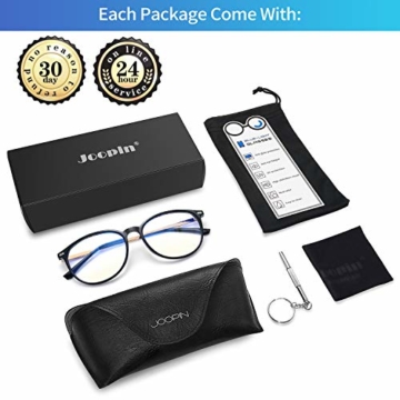 Joopin Blaulichtfilter Brille Damen und Blaufilter Brille Herren Computerbrille Gaming Brille Bluelight Filter PC Brille Schwarz - 6