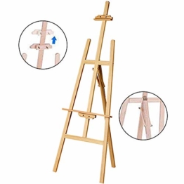 JUEYAN Staffelei Holz Atelierstaffelei Buchholz Standstaffelei Feldstaffelei Staffelei Verstellbar Holzstaffelei Stand 150 cm - 1