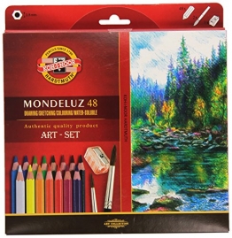 KOH-I-NOOR 3713 Mondeluz Aquarellstifte Set, farblich sortiert (48 Stück) -