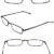 KOOSUFA Lesebrillen Herren Damen Tragbar Brillenhülle Metall Klassische Scharnier Schmal Leichte Stil Stärken lesebrille mit Etui Taschenclip Brillenetui (3 Stück Schwarz, 1.5) - 4