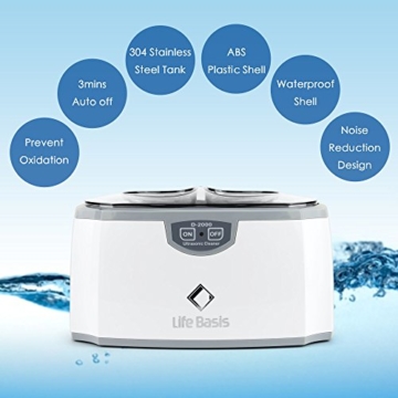 LifeBasis Ultraschallreinigungsgerät Ultraschallreiniger Ultraschallgerät für Reinigung von Brillen Schmuck Uhren Zahnersatz 420ml 45000Hz MEHRWEG - 2