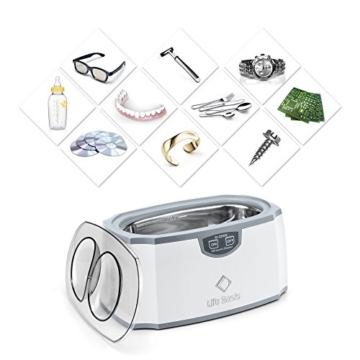 LifeBasis Ultraschallreinigungsgerät Ultraschallreiniger Ultraschallgerät für Reinigung von Brillen Schmuck Uhren Zahnersatz 420ml 45000Hz MEHRWEG - 5