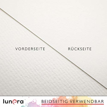 lunera premium Aquarellpapier 300g DIN A4 mit 45 Blatt naturweiß kaltgepresst I Aquarellblock perfekt für Aquarell, Zeichnen, Malen, Mischtechniken und Brush Lettering - 3