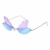 LUOEM Randlose Sonnenbrille Libellenflügel Unregelmäßige Neuheit Flügel Partybrille Blau Lila Unisex Mode Sonnenbrille Party Maskerade Karneval Musikfestival Kostüm Zubehör Foto Requisiten - 3
