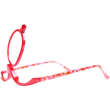 Make-Up Schminkbrille mit klappbaren Brillenglas, Modische Schminkhilfe mit GRATIS Brillenetui +3.5 Dioptrien (Rot) - 8