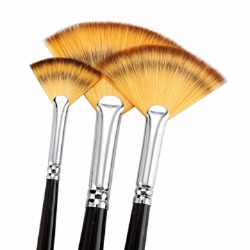 Malpinsel-Set aus goldenem Ahornholz, professioneller Malpinsel für Acryl, Aquarell, Ölmalerei, 6 x Fächeröl-Pinsel., Fan Brushes - 3