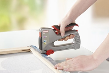 Novus Handtacker J-29, Profi-Tacker mit Metall-Gehäuse, Unterlademechanik, Distanzanschlag, Schlagkraftregulierung - 2