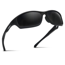 Occffy Polarisierte Sportbrille Sonnenbrille Fahrradbrille mit UV400 Schutz für Herren Autofahren Laufen Radfahren Angeln Golf TR90 (599 Schwarze Matte Rahmen mit Schwarze Linse) - 1