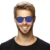 Original La Optica Verspiegelte UV400 Runde Unisex Retro Sonnenbrille - Farben, Einzel-/Doppelpacks (Einzelpack Rubber Schwarz (POLARISIERTE Gläser: Blau verspiegelt)) - 3