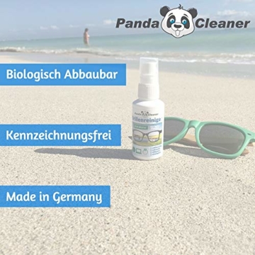PANDACLEANER Brillenreiniger | Handliche 50ml Pumpflasche + 250ml Nachfüllflasche | ohne Alkohol | Streifenfreie Reinigung und Anti-Beschlag-Formel | Für Brillen, Displays, Monitore, Visiere uvm. - 5