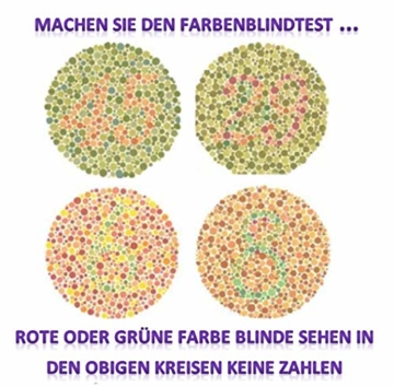 PILESTONE TP-024 (Tippe A) farbenblinde gläser Color Blind Korrekturbrille für rote / grüne Farbenblindheit - Mildes, mäßiges und starkes Deutan und mildes, mäßiges Protan - 7