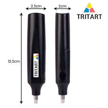 PREMIUM Elektrischer Radiergummi | Elektro-Radierer und 40 Ersatzgummis Gratis Säuberungspinsel | Batterie Radierer von Tritart - 4