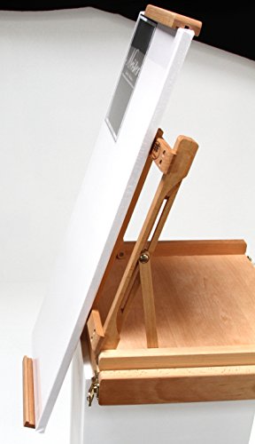 Professionelle Tischstaffelei aus Buchenholz (FSC®- zertifiziert), für Keilrahmen bis 80cm, Qualität vom Fachhändler, Sitzstaffelei - 4