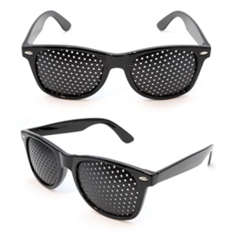 Raster-Brille/Loch-Brille für Augen-Training und Entspannung im 2er Set, Gitter-Brille mit faltbaren Bügeln, Form B - 1
