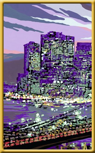 Ravensburger 28951 - Skyline von New York - Malen nach Zahlen Premium Triptychon, 100 x 40 cm - 