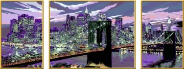 Ravensburger 28951 - Skyline von New York - Malen nach Zahlen Premium Triptychon, 100 x 40 cm - 