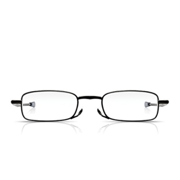 Read Optics faltbare Brille: Vollrand Lesehilfe in Stärke 1,5 Dioptrien für Herren/Damen. Mit Hartschalen-Etui, flexiblen Metall-Bügeln und Federscharnier. Hochwertige Gläser, schwarzer Rahmen - 4