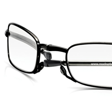 Read Optics faltbare Brille: Vollrand Lesehilfe in Stärke 1,5 Dioptrien für Herren/Damen. Mit Hartschalen-Etui, flexiblen Metall-Bügeln und Federscharnier. Hochwertige Gläser, schwarzer Rahmen - 5