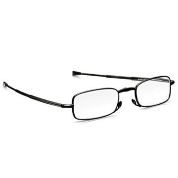 Read Optics faltbare Brille: Vollrand Lesehilfe in Stärke 1,5 Dioptrien für Herren/Damen. Mit Hartschalen-Etui, flexiblen Metall-Bügeln und Federscharnier. Hochwertige Gläser, schwarzer Rahmen - 6