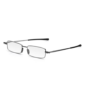 Read Optics ultra flache Lesebrille in Stärke +2,0 Dioptrien. Für Herren/Damen inkl dünnem Hartschalen-Etui. Kompakt faltbare Brille mit Vollrand. Schlanke Reise-Lesehilfe mit lebenslanger Garantie - 7