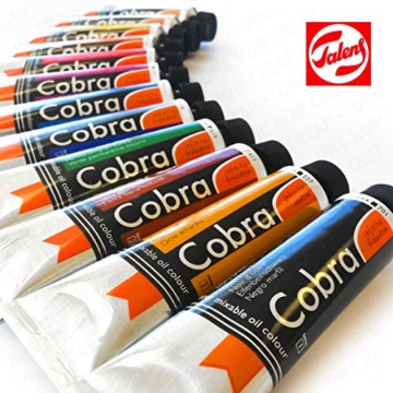 Royal Talens – Cobra Artist Wasser mischbare Ölfarben Art Set in Premium schwarz Geschenk-Box – mit Farben, Palette, und Pinsel - 2