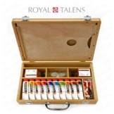 Royal Talens – Cobra Wasser mischbare Ölfarben Art Set im Premium Holz Fall – mit Farben, Palette, und Pinsel - 1