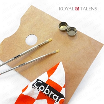 Royal Talens – Cobra Wasser mischbare Ölfarben Art Set im Premium Holz Fall – mit Farben, Palette, und Pinsel - 3