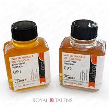 Royal Talens – Cobra Wasser mischbare Ölfarben Art Set im Premium Holz Fall – mit Farben, Palette, und Pinsel - 6