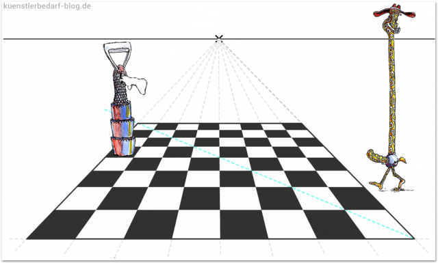Schachbrett Zeichnung (Perspektive)