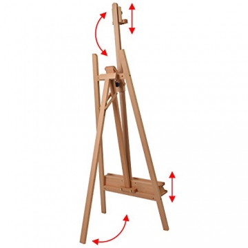 Schmincke Atelier-Staffelei S1 - aus Buche-Holz massiv - hochwertige Staffelei mit Malablagen für Ihr Künstler-Bedarf - 4