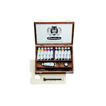 Schmincke Künstlerfarben, Norma® Professional Ölfarben, Malkasten, Holzkasten mit 11 x 35ml Tuben und Zubehör - 1