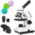 Slevoo Mikroskop für Kinder Studenten Anfänger 40X-1000X Kinder Mikroskop Auf- und Durchlicht Mikroskop mit WF10x WF25x Okular & LED Beleuchtung, Studentenmikroskop Junior Mikroskop mit Objektträger - 1