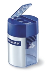 Staedtler 512 001 Doppelspitzer (für Bleistifte und Buntstifte, Anspitzer mit Behälter) - 1