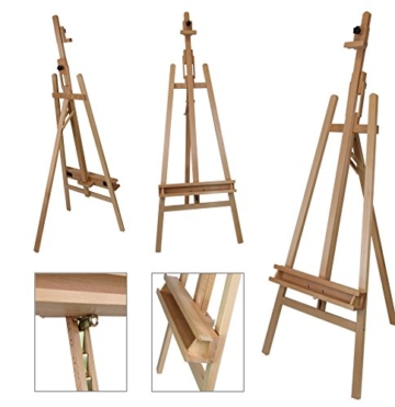 Staffelei ELBA aus Buchenholz FSC, Sitz- und Standstaffelei Starthöhe 40-105 cm, Qualität vom Fachhändler für Keilrahmen bis 120cm - 3