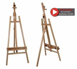 Staffelei ELBA aus Buchenholz FSC, Sitz- und Standstaffelei Starthöhe 40-105 cm, Qualität vom Fachhändler für Keilrahmen bis 120cm - 1