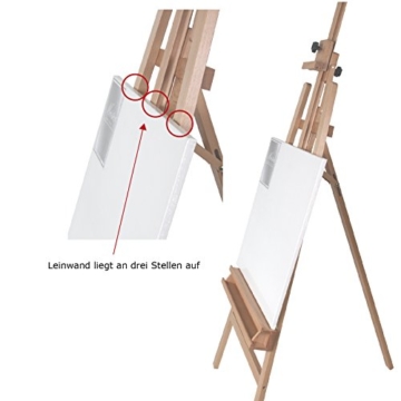 Staffelei ELBA aus Buchenholz FSC, Sitz- und Standstaffelei Starthöhe 40-105 cm, Qualität vom Fachhändler für Keilrahmen bis 120cm - 4