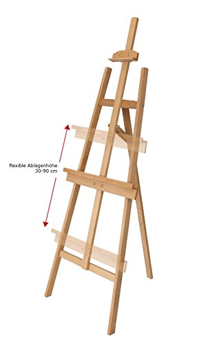 Staffelei MALTA aus Buchenholz FSC, Keilrahmen bis 110 cm Höhe, Mal- und Präsentationsstaffelei vom Künstler-Fachhandel - 4