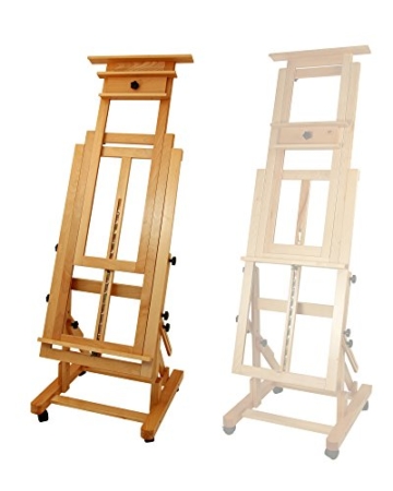 Staffelei Master - Profi-Modell, waagerecht und senkrecht malen, Keilrahmen bis 200 cm, aus massivem FSC® Buchenholz - 4